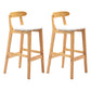 Scandinavian Rubberwood Upholstered Bar Stools Matte Finish Footrest Stool White Set of 2 Clearhalo 'Bar Furniture' 'Bar Stools' 'bar_stools' 'Furniture' 'furniture_bar_stools' 'Kitchen & Dining Furniture' 4899709