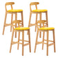 Scandinavian Rubberwood Upholstered Bar Stools Matte Finish Footrest Stool Yellow Set of 4 Clearhalo 'Bar Furniture' 'Bar Stools' 'bar_stools' 'Furniture' 'furniture_bar_stools' 'Kitchen & Dining Furniture' 4899715