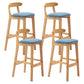Scandinavian Rubberwood Upholstered Bar Stools Matte Finish Footrest Stool Sky Blue Set of 4 Clearhalo 'Bar Furniture' 'Bar Stools' 'bar_stools' 'Furniture' 'furniture_bar_stools' 'Kitchen & Dining Furniture' 4899721