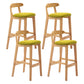 Scandinavian Rubberwood Upholstered Bar Stools Matte Finish Footrest Stool Green Set of 4 Clearhalo 'Bar Furniture' 'Bar Stools' 'bar_stools' 'Furniture' 'furniture_bar_stools' 'Kitchen & Dining Furniture' 4899724