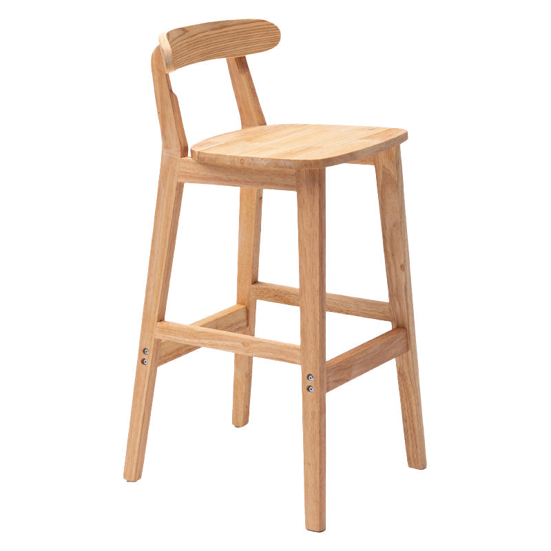 Scandinavian Rubberwood Upholstered Bar Stools Matte Finish Footrest Stool Wood 1 Piece Clearhalo 'Bar Furniture' 'Bar Stools' 'bar_stools' 'Furniture' 'furniture_bar_stools' 'Kitchen & Dining Furniture' 4899728