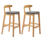 Scandinavian Rubberwood Upholstered Bar Stools Matte Finish Footrest Stool Smoke Gray Set of 2 Clearhalo 'Bar Furniture' 'Bar Stools' 'bar_stools' 'Furniture' 'furniture_bar_stools' 'Kitchen & Dining Furniture' 4899735