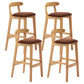 Scandinavian Rubberwood Upholstered Bar Stools Matte Finish Footrest Stool Coffee Set of 4 Clearhalo 'Bar Furniture' 'Bar Stools' 'bar_stools' 'Furniture' 'furniture_bar_stools' 'Kitchen & Dining Furniture' 4899739