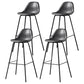 Contemporary Matte Finish PU Leather Barstool Footrest Restaurant Stool Grey 4 Piece Set Clearhalo 'Bar Furniture' 'Bar Stools' 'bar_stools' 'furn' 'furn_bar_stools' 'Furniture' 'furniture_bar_stools' 'Kitchen & Dining Furniture' 4899745