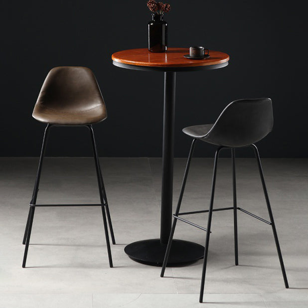 Contemporary Matte Finish PU Leather Barstool Footrest Restaurant Stool Clearhalo 'Bar Furniture' 'Bar Stools' 'bar_stools' 'furn' 'furn_bar_stools' 'Furniture' 'furniture_bar_stools' 'Kitchen & Dining Furniture' 4899747