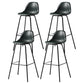 Contemporary Matte Finish PU Leather Barstool Footrest Restaurant Stool Blackish Green 4 Piece Set Clearhalo 'Bar Furniture' 'Bar Stools' 'bar_stools' 'furn' 'furn_bar_stools' 'Furniture' 'furniture_bar_stools' 'Kitchen & Dining Furniture' 4899750