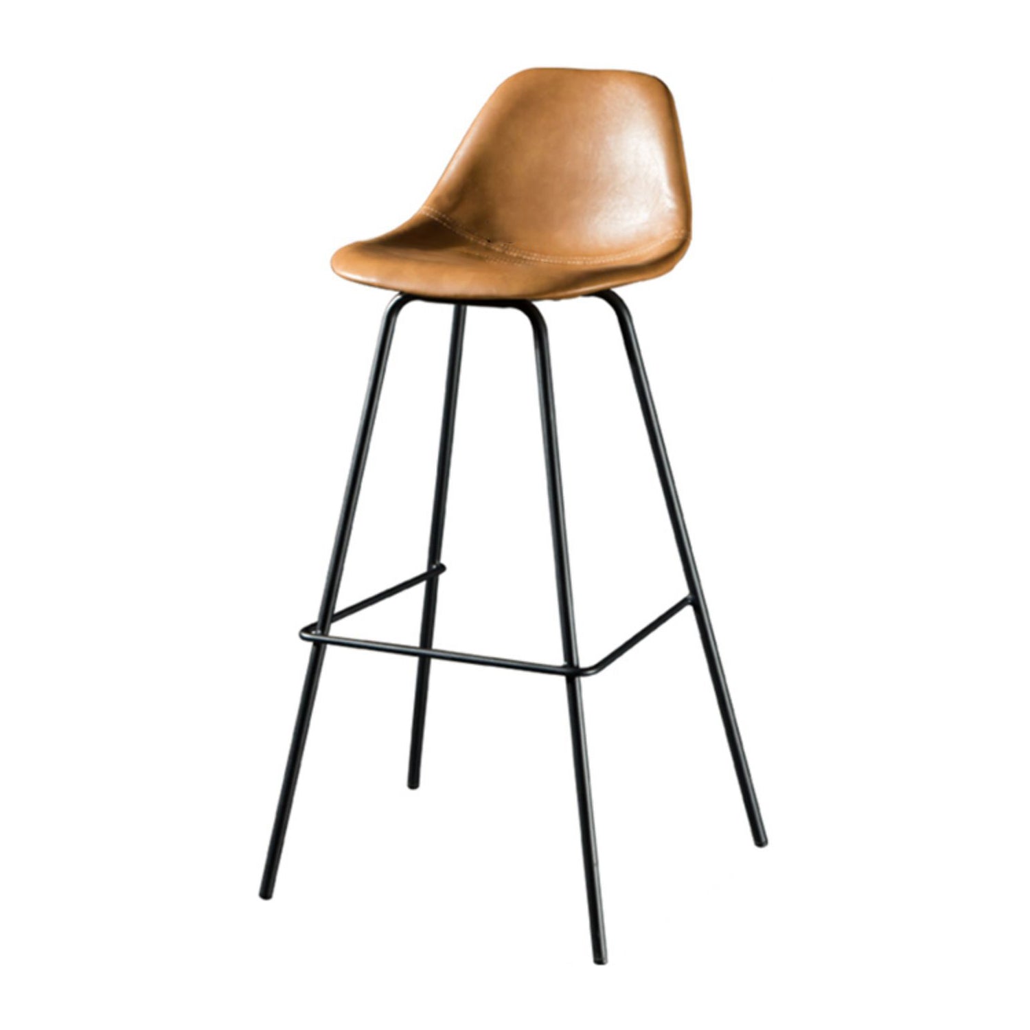 Contemporary Matte Finish PU Leather Barstool Footrest Restaurant Stool Clearhalo 'Bar Furniture' 'Bar Stools' 'bar_stools' 'furn' 'furn_bar_stools' 'Furniture' 'furniture_bar_stools' 'Kitchen & Dining Furniture' 4899753