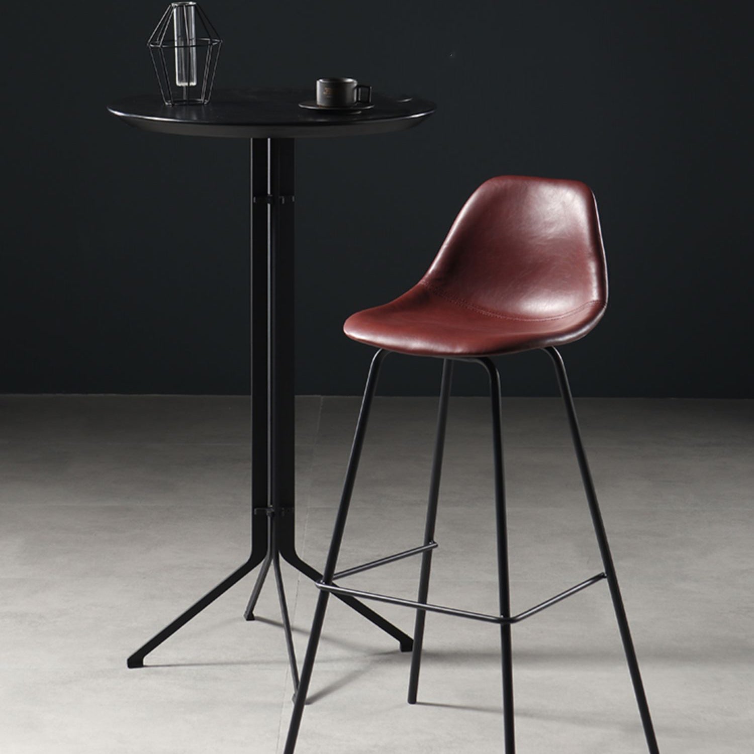 Contemporary Matte Finish PU Leather Barstool Footrest Restaurant Stool Clearhalo 'Bar Furniture' 'Bar Stools' 'bar_stools' 'furn' 'furn_bar_stools' 'Furniture' 'furniture_bar_stools' 'Kitchen & Dining Furniture' 4899759