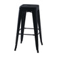 Industrial Footrest Iron Bar Stool Coffee Shop Square Counter Stools Black Backless 1 Piece Clearhalo 'Bar Furniture' 'Bar Stools' 'bar_stools' 'Furniture' 'furniture_bar_stools' 'Kitchen & Dining Furniture' 4899765