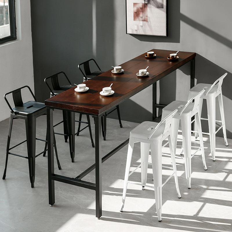 Industrial Footrest Iron Bar Stool Coffee Shop Square Counter Stools Clearhalo 'Bar Furniture' 'Bar Stools' 'bar_stools' 'Furniture' 'furniture_bar_stools' 'Kitchen & Dining Furniture' 4899767