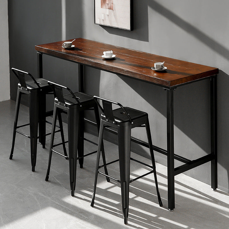 Industrial Footrest Iron Bar Stool Coffee Shop Square Counter Stools Clearhalo 'Bar Furniture' 'Bar Stools' 'bar_stools' 'Furniture' 'furniture_bar_stools' 'Kitchen & Dining Furniture' 4899769