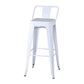 Industrial Footrest Iron Bar Stool Coffee Shop Square Counter Stools White With Back 1 Piece Clearhalo 'Bar Furniture' 'Bar Stools' 'bar_stools' 'Furniture' 'furniture_bar_stools' 'Kitchen & Dining Furniture' 4899770