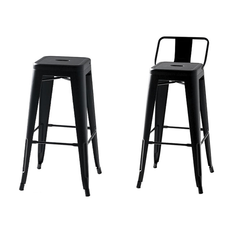 Industrial Footrest Iron Bar Stool Coffee Shop Square Counter Stools Clearhalo 'Bar Furniture' 'Bar Stools' 'bar_stools' 'Furniture' 'furniture_bar_stools' 'Kitchen & Dining Furniture' 4899771