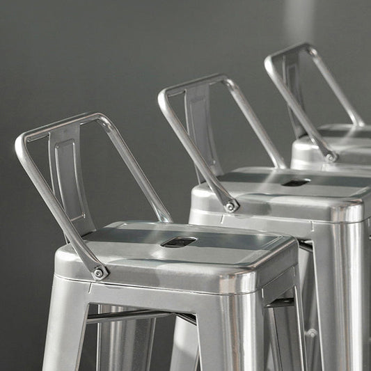 Industrial Footrest Iron Bar Stool Coffee Shop Square Counter Stools Clearhalo 'Bar Furniture' 'Bar Stools' 'bar_stools' 'Furniture' 'furniture_bar_stools' 'Kitchen & Dining Furniture' 4899773