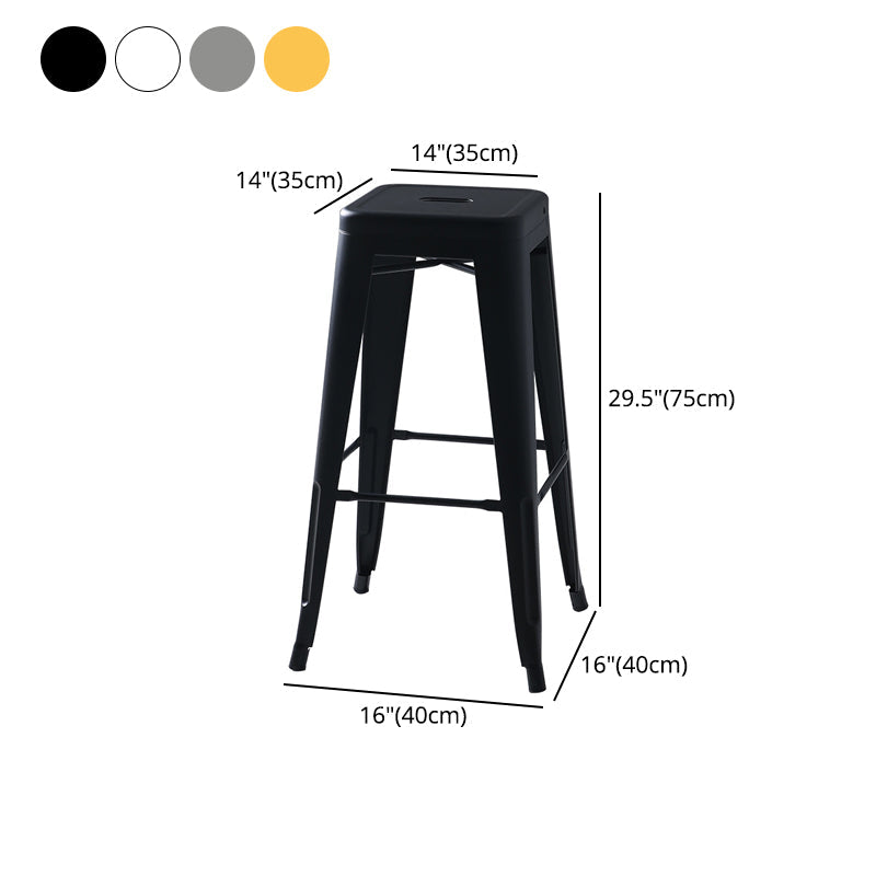 Industrial Footrest Iron Bar Stool Coffee Shop Square Counter Stools Clearhalo 'Bar Furniture' 'Bar Stools' 'bar_stools' 'Furniture' 'furniture_bar_stools' 'Kitchen & Dining Furniture' 4899782