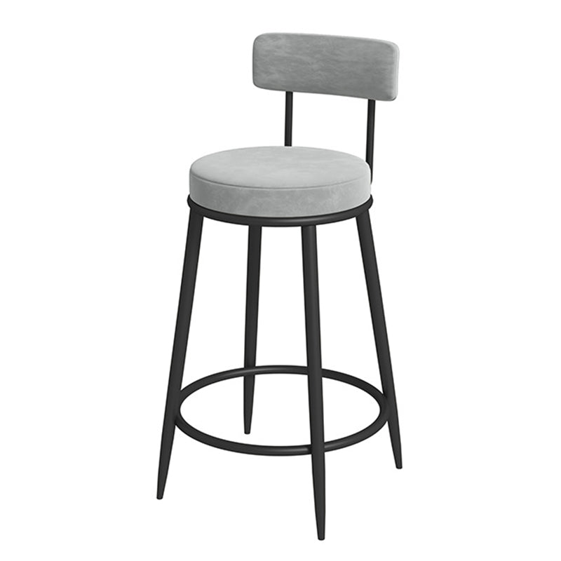 Glam Velvet Restaurant Counter Stool Matte Finish Footrest Barstool Grey Black 1 Piece Clearhalo 'Bar Furniture' 'Bar Stools' 'bar_stools' 'furn' 'furn_bar_stools' 'Furniture' 'furniture_bar_stools' 'Kitchen & Dining Furniture' 4899787