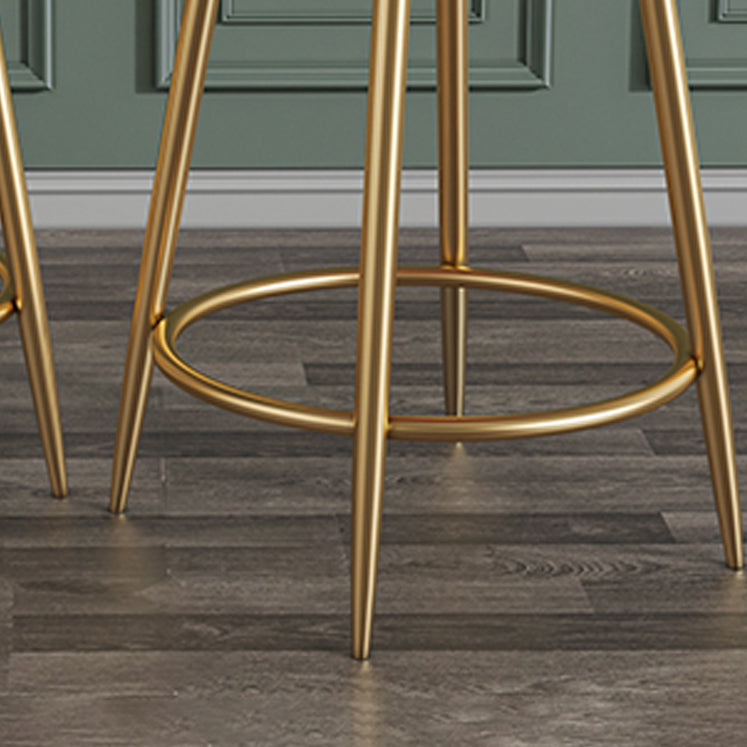 Glam Velvet Restaurant Counter Stool Matte Finish Footrest Barstool Clearhalo 'Bar Furniture' 'Bar Stools' 'bar_stools' 'furn' 'furn_bar_stools' 'Furniture' 'furniture_bar_stools' 'Kitchen & Dining Furniture' 4899795