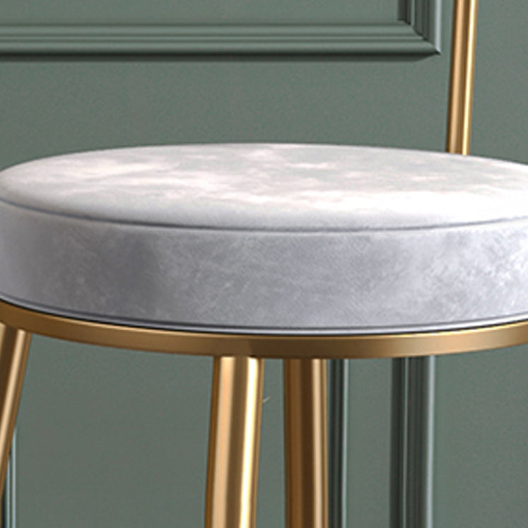 Glam Velvet Restaurant Counter Stool Matte Finish Footrest Barstool Clearhalo 'Bar Furniture' 'Bar Stools' 'bar_stools' 'furn' 'furn_bar_stools' 'Furniture' 'furniture_bar_stools' 'Kitchen & Dining Furniture' 4899797