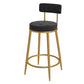 Glam Velvet Restaurant Counter Stool Matte Finish Footrest Barstool Black Gold 1 Piece Clearhalo 'Bar Furniture' 'Bar Stools' 'bar_stools' 'furn' 'furn_bar_stools' 'Furniture' 'furniture_bar_stools' 'Kitchen & Dining Furniture' 4899799