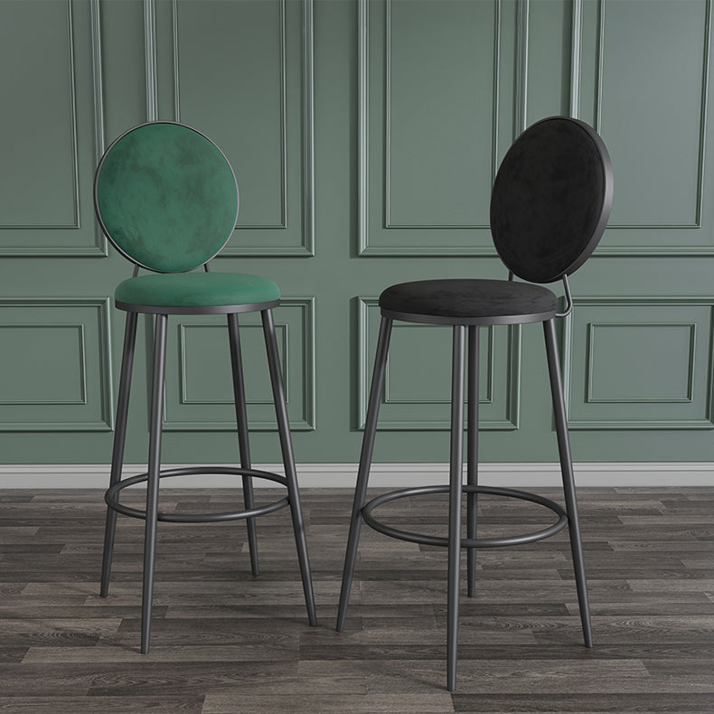 Glam Velvet Restaurant Counter Stool Matte Finish Footrest Barstool Clearhalo 'Bar Furniture' 'Bar Stools' 'bar_stools' 'furn' 'furn_bar_stools' 'Furniture' 'furniture_bar_stools' 'Kitchen & Dining Furniture' 4899800