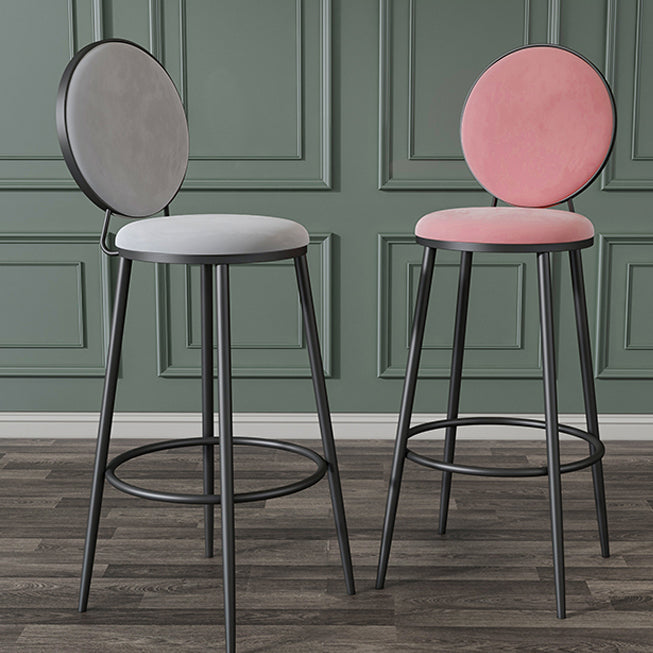 Glam Velvet Restaurant Counter Stool Matte Finish Footrest Barstool Clearhalo 'Bar Furniture' 'Bar Stools' 'bar_stools' 'furn' 'furn_bar_stools' 'Furniture' 'furniture_bar_stools' 'Kitchen & Dining Furniture' 4899802
