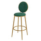 Glam Velvet Restaurant Counter Stool Matte Finish Footrest Barstool Green Gold 1 Piece Clearhalo 'Bar Furniture' 'Bar Stools' 'bar_stools' 'furn' 'furn_bar_stools' 'Furniture' 'furniture_bar_stools' 'Kitchen & Dining Furniture' 4899807