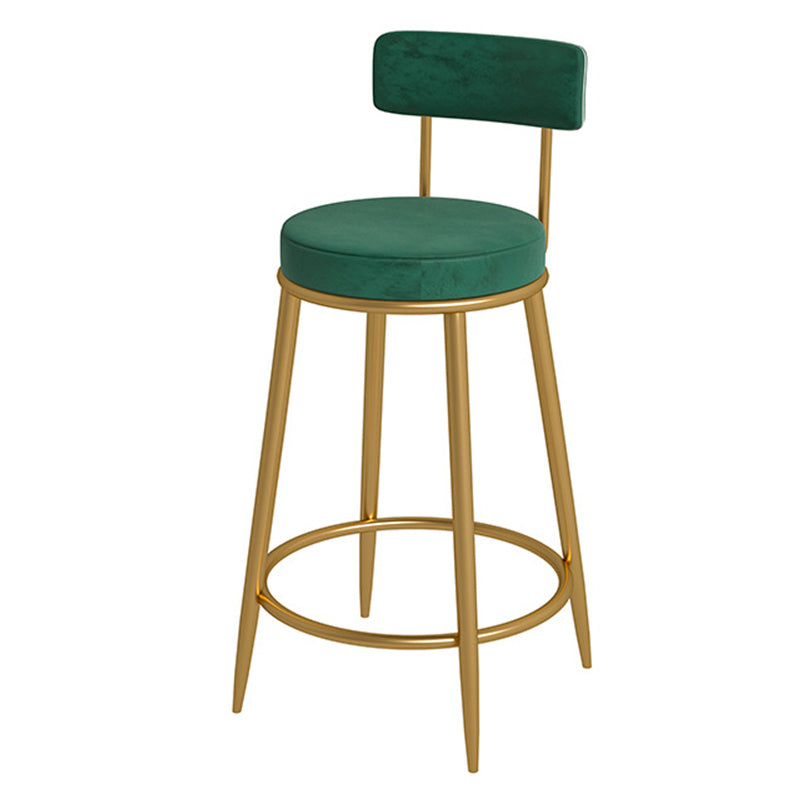 Glam Velvet Restaurant Counter Stool Matte Finish Footrest Barstool Blackish Green Gold 1 Piece Clearhalo 'Bar Furniture' 'Bar Stools' 'bar_stools' 'furn' 'furn_bar_stools' 'Furniture' 'furniture_bar_stools' 'Kitchen & Dining Furniture' 4899808