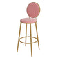 Glam Velvet Restaurant Counter Stool Matte Finish Footrest Barstool Rose Bloom Gold 1 Piece Clearhalo 'Bar Furniture' 'Bar Stools' 'bar_stools' 'furn' 'furn_bar_stools' 'Furniture' 'furniture_bar_stools' 'Kitchen & Dining Furniture' 4899809