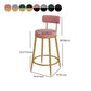 Glam Velvet Restaurant Counter Stool Matte Finish Footrest Barstool Clearhalo 'Bar Furniture' 'Bar Stools' 'bar_stools' 'furn' 'furn_bar_stools' 'Furniture' 'furniture_bar_stools' 'Kitchen & Dining Furniture' 4899810