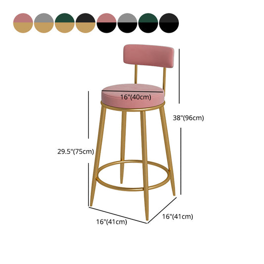 Glam Velvet Restaurant Counter Stool Matte Finish Footrest Barstool Clearhalo 'Bar Furniture' 'Bar Stools' 'bar_stools' 'furn' 'furn_bar_stools' 'Furniture' 'furniture_bar_stools' 'Kitchen & Dining Furniture' 4899810