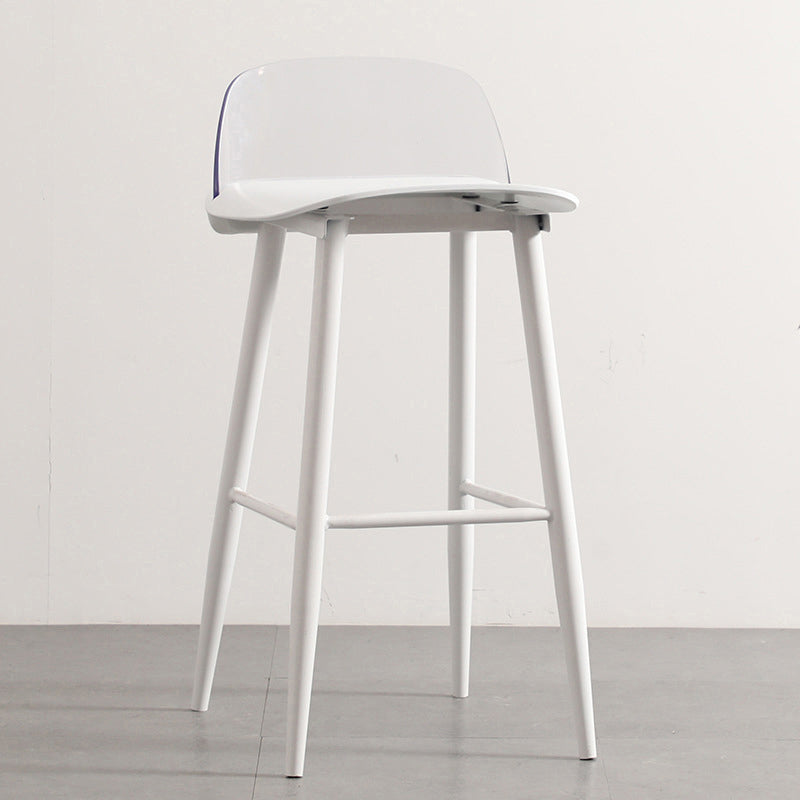 Modern Armless Backrest Counter Stool Iron Cafe Bar Stool with Acrylic Seat and Pedal Clearhalo 'Bar Furniture' 'Bar Stools' 'bar_stools' 'furn' 'furn_bar_stools' 'Furniture' 'furniture_bar_stools' 'Kitchen & Dining Furniture' 4899814
