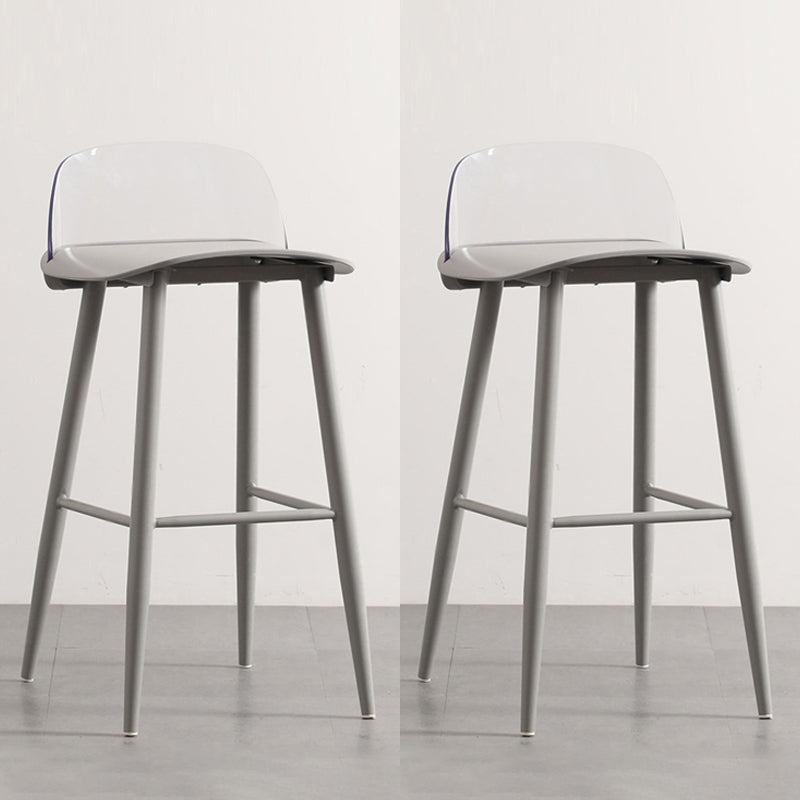 Modern Armless Backrest Counter Stool Iron Cafe Bar Stool with Acrylic Seat and Pedal Clearhalo 'Bar Furniture' 'Bar Stools' 'bar_stools' 'furn' 'furn_bar_stools' 'Furniture' 'furniture_bar_stools' 'Kitchen & Dining Furniture' 4899820