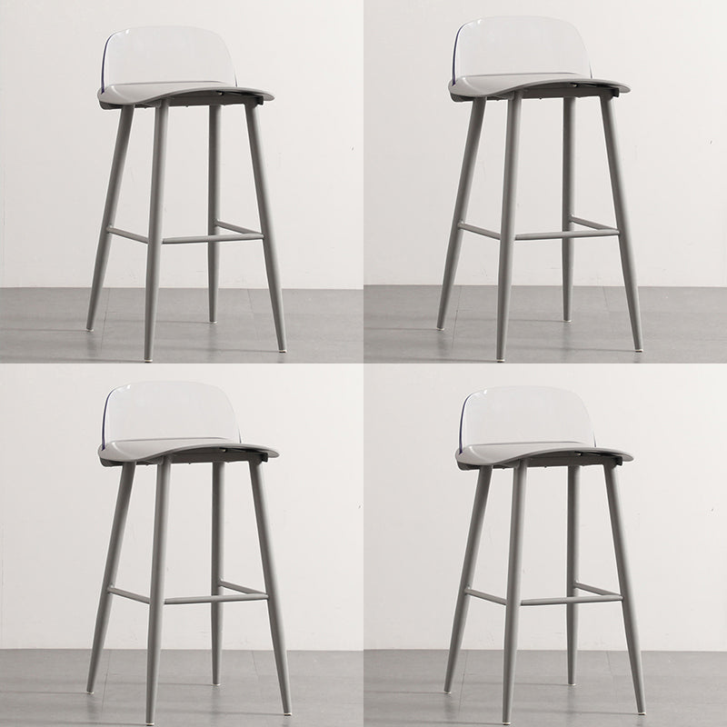 Modern Armless Backrest Counter Stool Iron Cafe Bar Stool with Acrylic Seat and Pedal Clearhalo 'Bar Furniture' 'Bar Stools' 'bar_stools' 'furn' 'furn_bar_stools' 'Furniture' 'furniture_bar_stools' 'Kitchen & Dining Furniture' 4899822