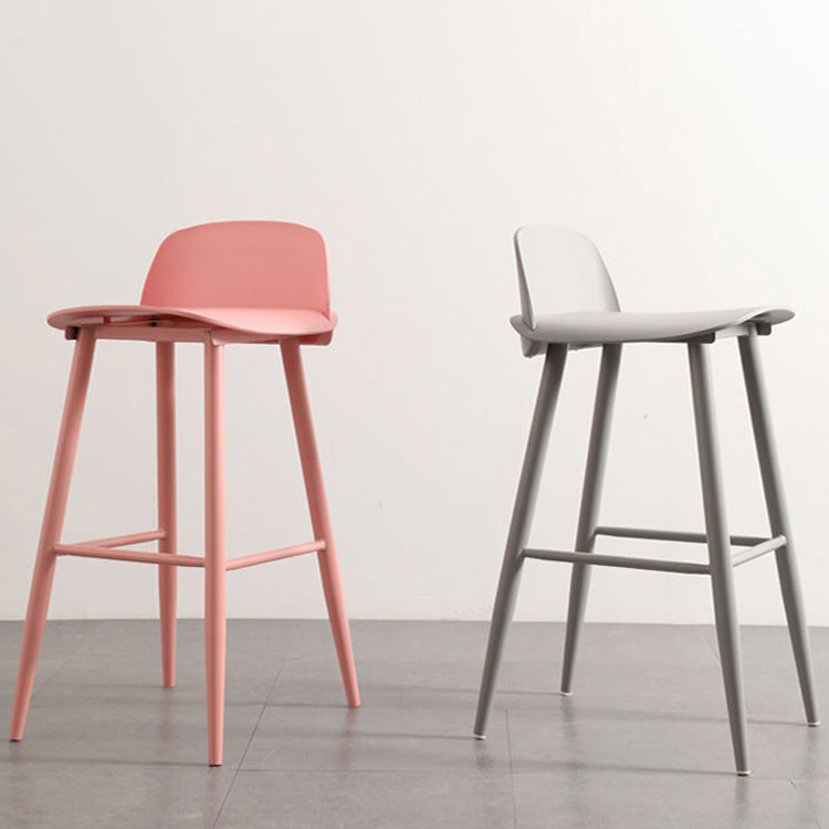 Modern Armless Backrest Counter Stool Iron Cafe Bar Stool with Acrylic Seat and Pedal Clearhalo 'Bar Furniture' 'Bar Stools' 'bar_stools' 'furn' 'furn_bar_stools' 'Furniture' 'furniture_bar_stools' 'Kitchen & Dining Furniture' 4899833