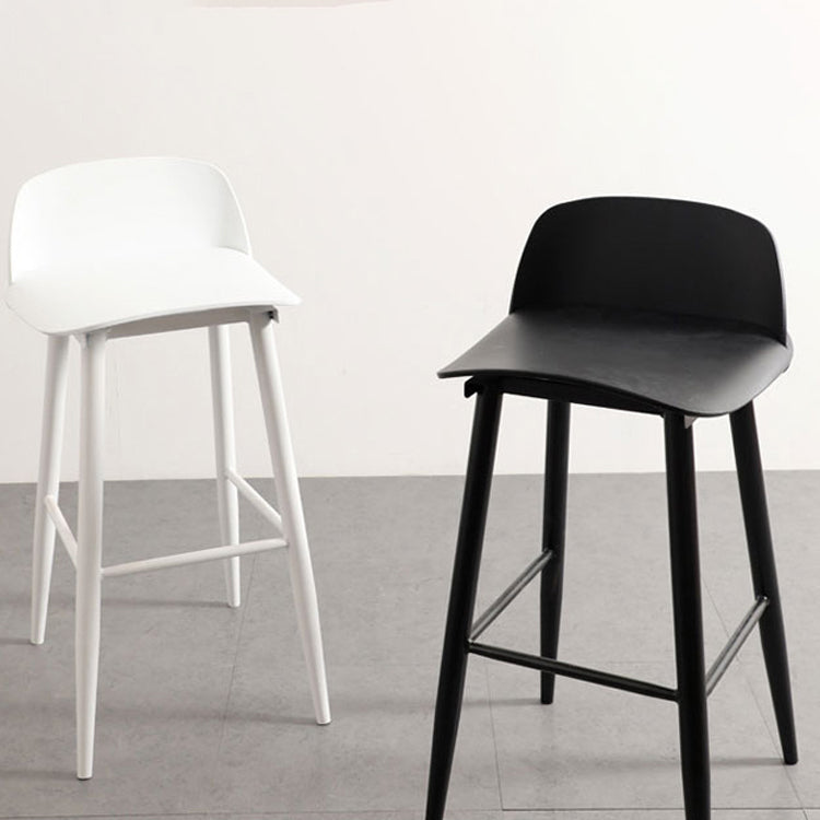 Modern Armless Backrest Counter Stool Iron Cafe Bar Stool with Acrylic Seat and Pedal Clearhalo 'Bar Furniture' 'Bar Stools' 'bar_stools' 'furn' 'furn_bar_stools' 'Furniture' 'furniture_bar_stools' 'Kitchen & Dining Furniture' 4899834