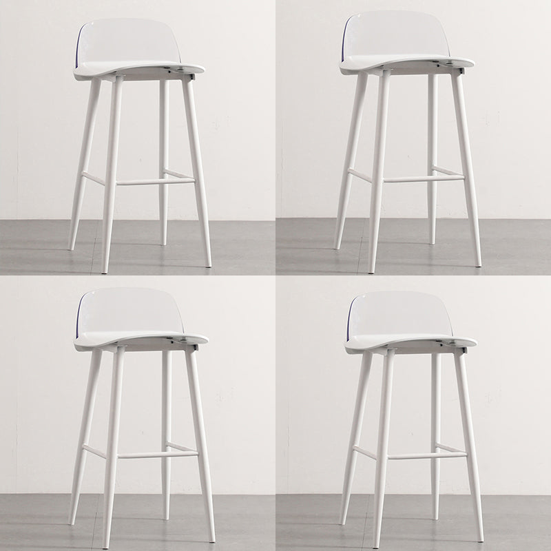 Modern Armless Backrest Counter Stool Iron Cafe Bar Stool with Acrylic Seat and Pedal Clearhalo 'Bar Furniture' 'Bar Stools' 'bar_stools' 'furn' 'furn_bar_stools' 'Furniture' 'furniture_bar_stools' 'Kitchen & Dining Furniture' 4899835