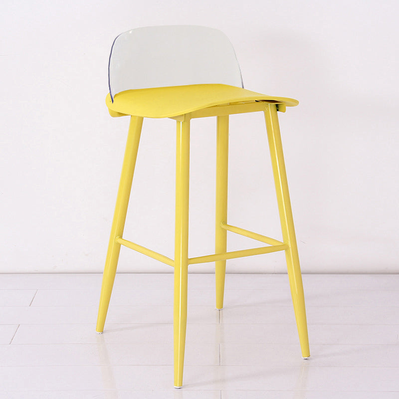 Modern Armless Backrest Counter Stool Iron Cafe Bar Stool with Acrylic Seat and Pedal Clearhalo 'Bar Furniture' 'Bar Stools' 'bar_stools' 'furn' 'furn_bar_stools' 'Furniture' 'furniture_bar_stools' 'Kitchen & Dining Furniture' 4899840