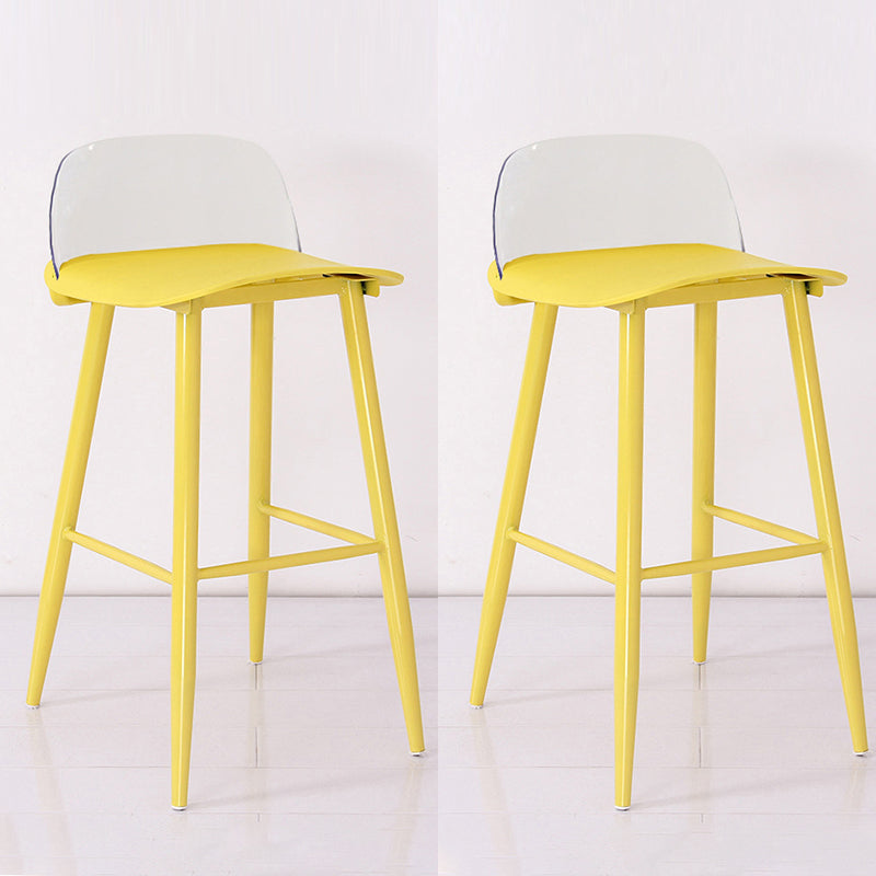 Modern Armless Backrest Counter Stool Iron Cafe Bar Stool with Acrylic Seat and Pedal Clearhalo 'Bar Furniture' 'Bar Stools' 'bar_stools' 'furn' 'furn_bar_stools' 'Furniture' 'furniture_bar_stools' 'Kitchen & Dining Furniture' 4899841