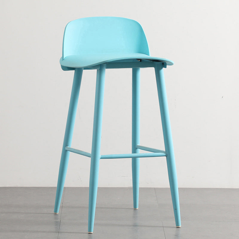 Modern Armless Backrest Counter Stool Iron Cafe Bar Stool with Acrylic Seat and Pedal Clearhalo 'Bar Furniture' 'Bar Stools' 'bar_stools' 'furn' 'furn_bar_stools' 'Furniture' 'furniture_bar_stools' 'Kitchen & Dining Furniture' 4899846