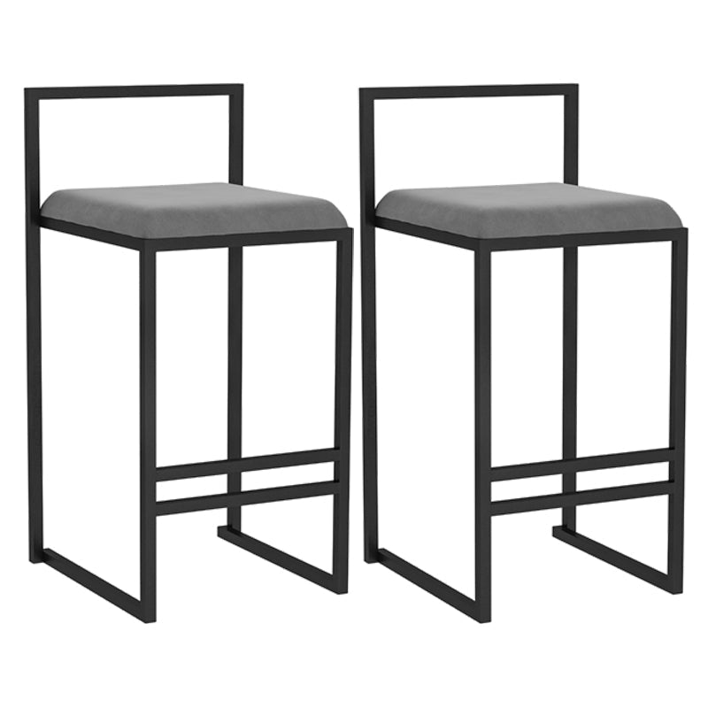 Modern Jewelry Shop Velvet Counter Stools Matte Finish Footrest Barstool Grey 2 Piece Set Clearhalo 'Bar Furniture' 'Bar Stools' 'bar_stools' 'furn' 'furn_bar_stools' 'Furniture' 'furniture_bar_stools' 'Kitchen & Dining Furniture' 4899865