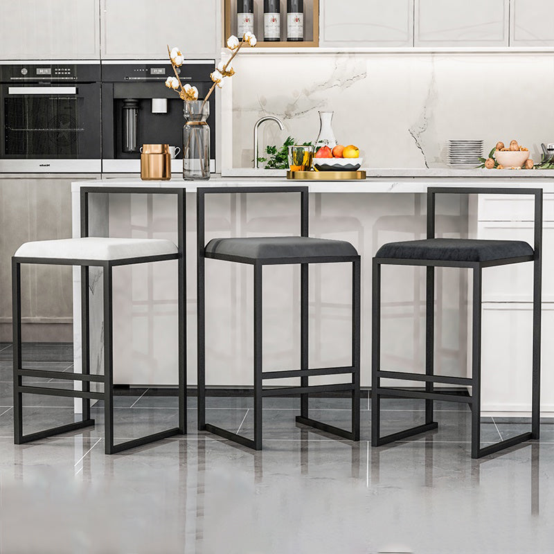 Modern Jewelry Shop Velvet Counter Stools Matte Finish Footrest Barstool Clearhalo 'Bar Furniture' 'Bar Stools' 'bar_stools' 'furn' 'furn_bar_stools' 'Furniture' 'furniture_bar_stools' 'Kitchen & Dining Furniture' 4899866