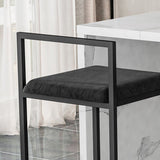 Modern Jewelry Shop Velvet Counter Stools Matte Finish Footrest Barstool Clearhalo 'Bar Furniture' 'Bar Stools' 'bar_stools' 'furn' 'furn_bar_stools' 'Furniture' 'furniture_bar_stools' 'Kitchen & Dining Furniture' 4899872