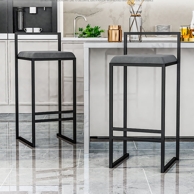 Modern Jewelry Shop Velvet Counter Stools Matte Finish Footrest Barstool Clearhalo 'Bar Furniture' 'Bar Stools' 'bar_stools' 'furn' 'furn_bar_stools' 'Furniture' 'furniture_bar_stools' 'Kitchen & Dining Furniture' 4899875