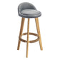 Modern Armless Backrest Counter Stool Rubber Wood kitchen Bar Stool with Cushion and Pedal Grey 1 Piece Clearhalo 'Bar Furniture' 'Bar Stools' 'bar_stools' 'furn' 'furn_bar_stools' 'Furniture' 'furniture_bar_stools' 'Kitchen & Dining Furniture' 4899884