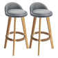 Modern Armless Backrest Counter Stool Rubber Wood kitchen Bar Stool with Cushion and Pedal Grey 2 Piece Set Clearhalo 'Bar Furniture' 'Bar Stools' 'bar_stools' 'furn' 'furn_bar_stools' 'Furniture' 'furniture_bar_stools' 'Kitchen & Dining Furniture' 4899885