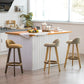 Modern Armless Backrest Counter Stool Rubber Wood kitchen Bar Stool with Cushion and Pedal Clearhalo 'Bar Furniture' 'Bar Stools' 'bar_stools' 'furn' 'furn_bar_stools' 'Furniture' 'furniture_bar_stools' 'Kitchen & Dining Furniture' 4899888
