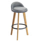 Modern Armless Backrest Counter Stool Rubber Wood kitchen Bar Stool with Cushion and Pedal Light Gray 1 Piece Clearhalo 'Bar Furniture' 'Bar Stools' 'bar_stools' 'furn' 'furn_bar_stools' 'Furniture' 'furniture_bar_stools' 'Kitchen & Dining Furniture' 4899889