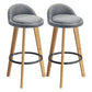 Modern Armless Backrest Counter Stool Rubber Wood kitchen Bar Stool with Cushion and Pedal Light Gray 2 Piece Set Clearhalo 'Bar Furniture' 'Bar Stools' 'bar_stools' 'furn' 'furn_bar_stools' 'Furniture' 'furniture_bar_stools' 'Kitchen & Dining Furniture' 4899892