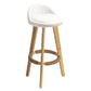 Modern Armless Backrest Counter Stool Rubber Wood kitchen Bar Stool with Cushion and Pedal White 1 Piece Clearhalo 'Bar Furniture' 'Bar Stools' 'bar_stools' 'furn' 'furn_bar_stools' 'Furniture' 'furniture_bar_stools' 'Kitchen & Dining Furniture' 4899895