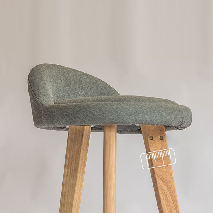 Modern Armless Backrest Counter Stool Rubber Wood kitchen Bar Stool with Cushion and Pedal Clearhalo 'Bar Furniture' 'Bar Stools' 'bar_stools' 'furn' 'furn_bar_stools' 'Furniture' 'furniture_bar_stools' 'Kitchen & Dining Furniture' 4899896